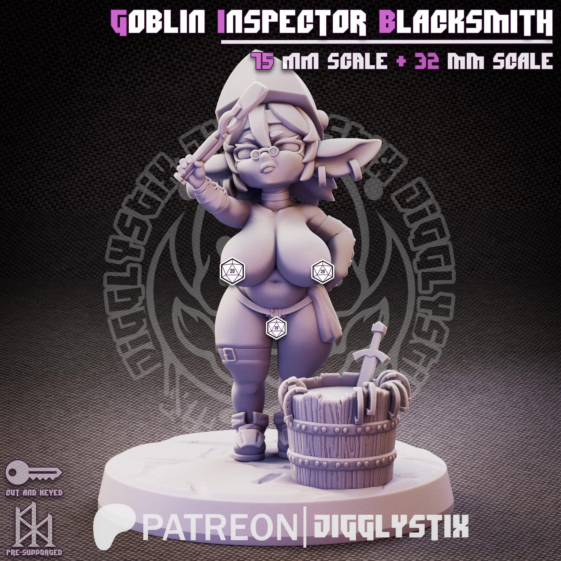 Goblin Inspector Blacksmith Miniature | Jigglystix