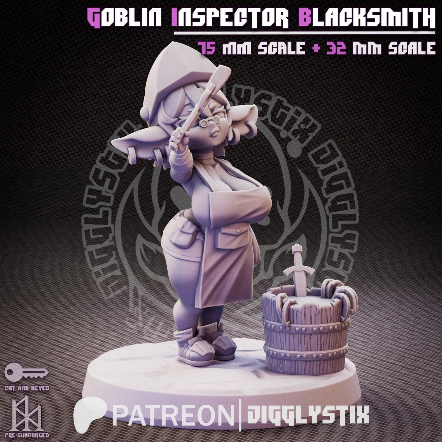 Goblin Inspector Blacksmith Miniature | Jigglystix