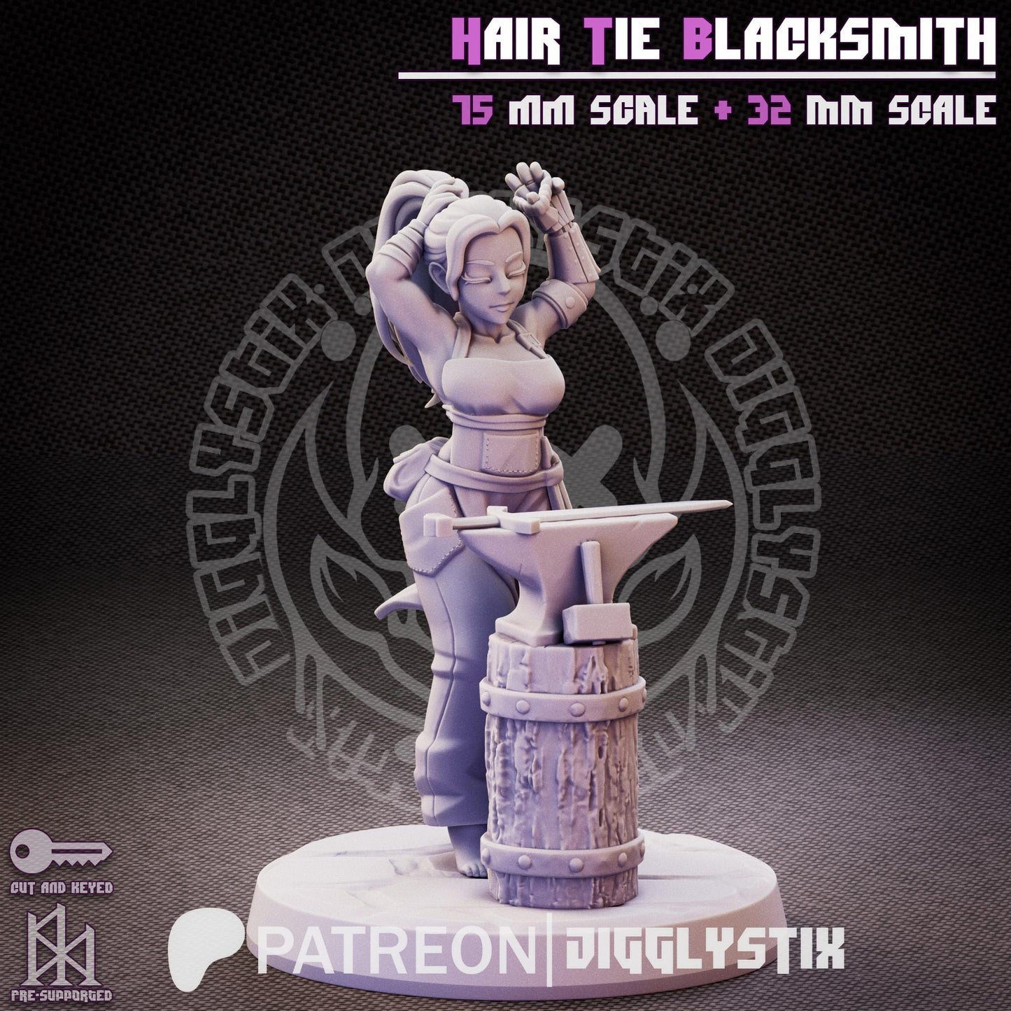 Hair Tie Blacksmith Pin Up Miniature | Jigglystix
