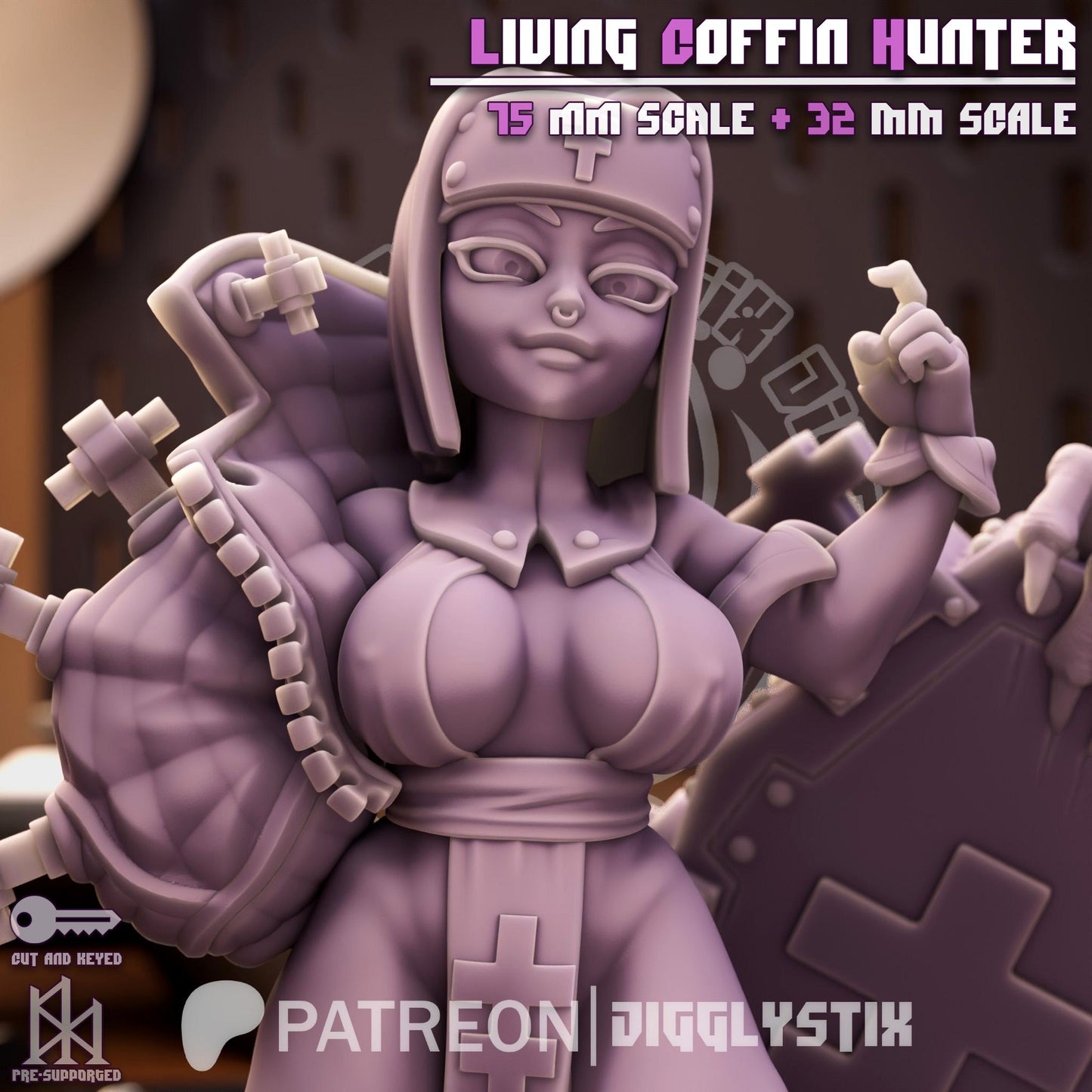 Living Vampire Hunter Pin Up Miniature | Jigglystix