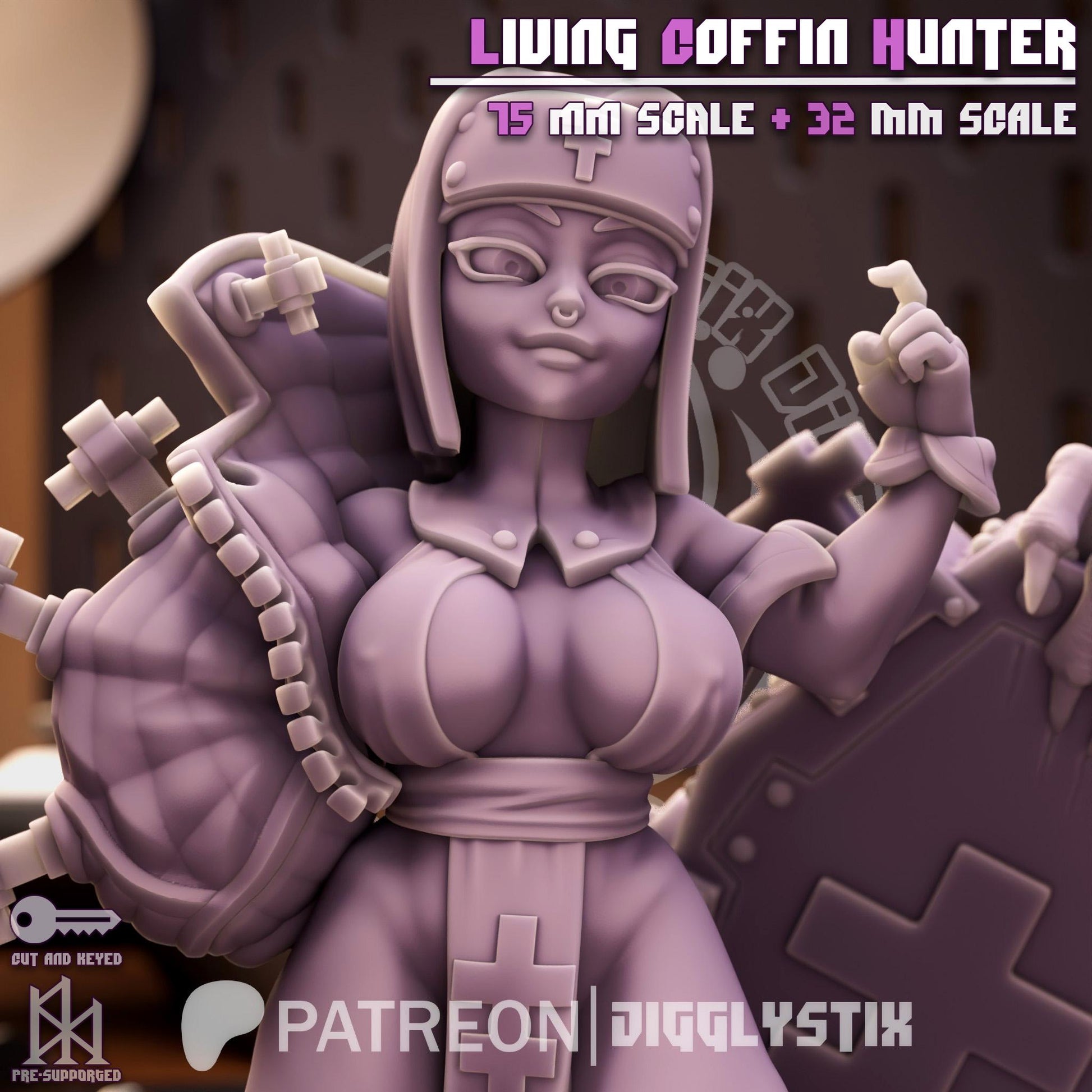 Living Vampire Hunter Pin Up Miniature | Jigglystix