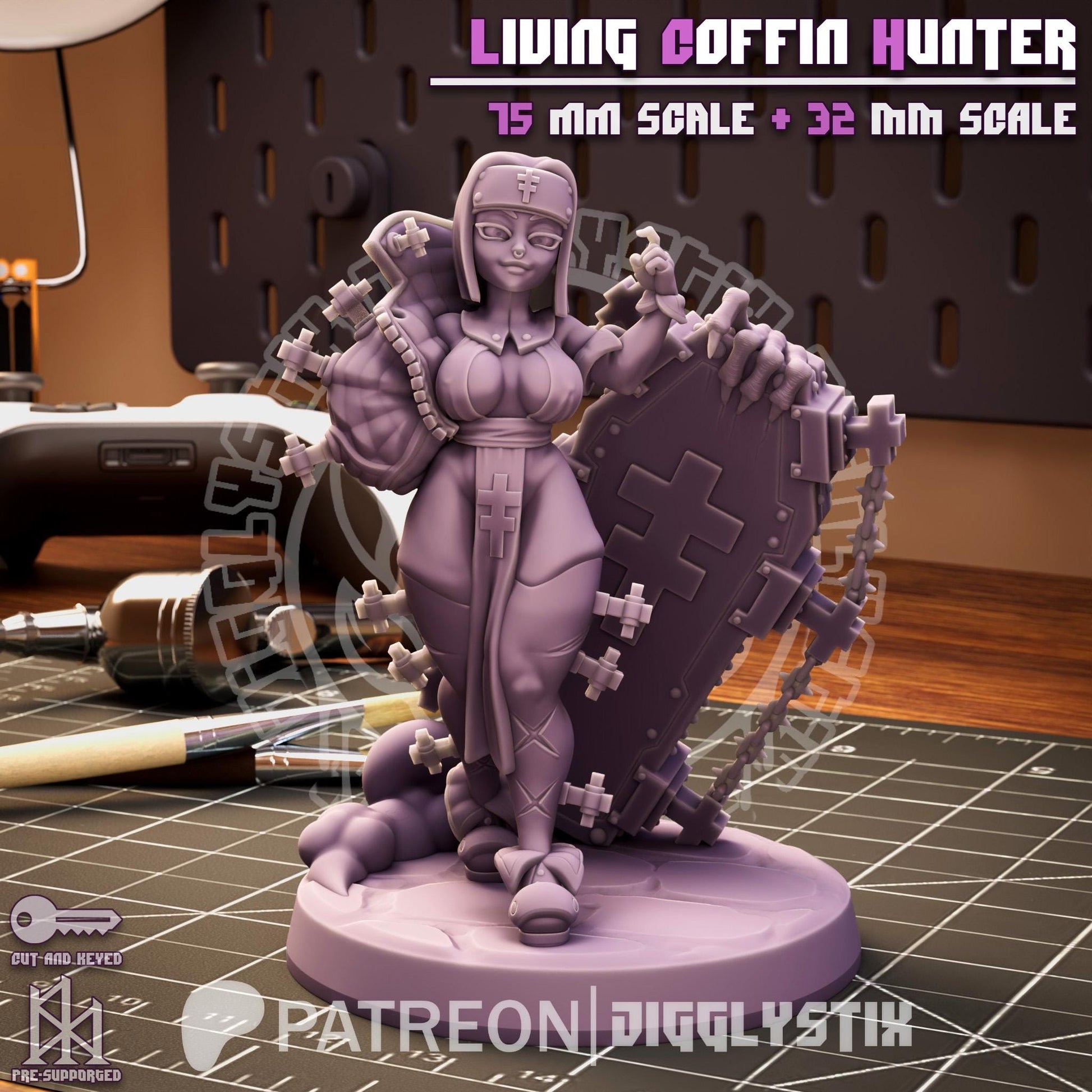 Living Vampire Hunter Pin Up Miniature | Jigglystix