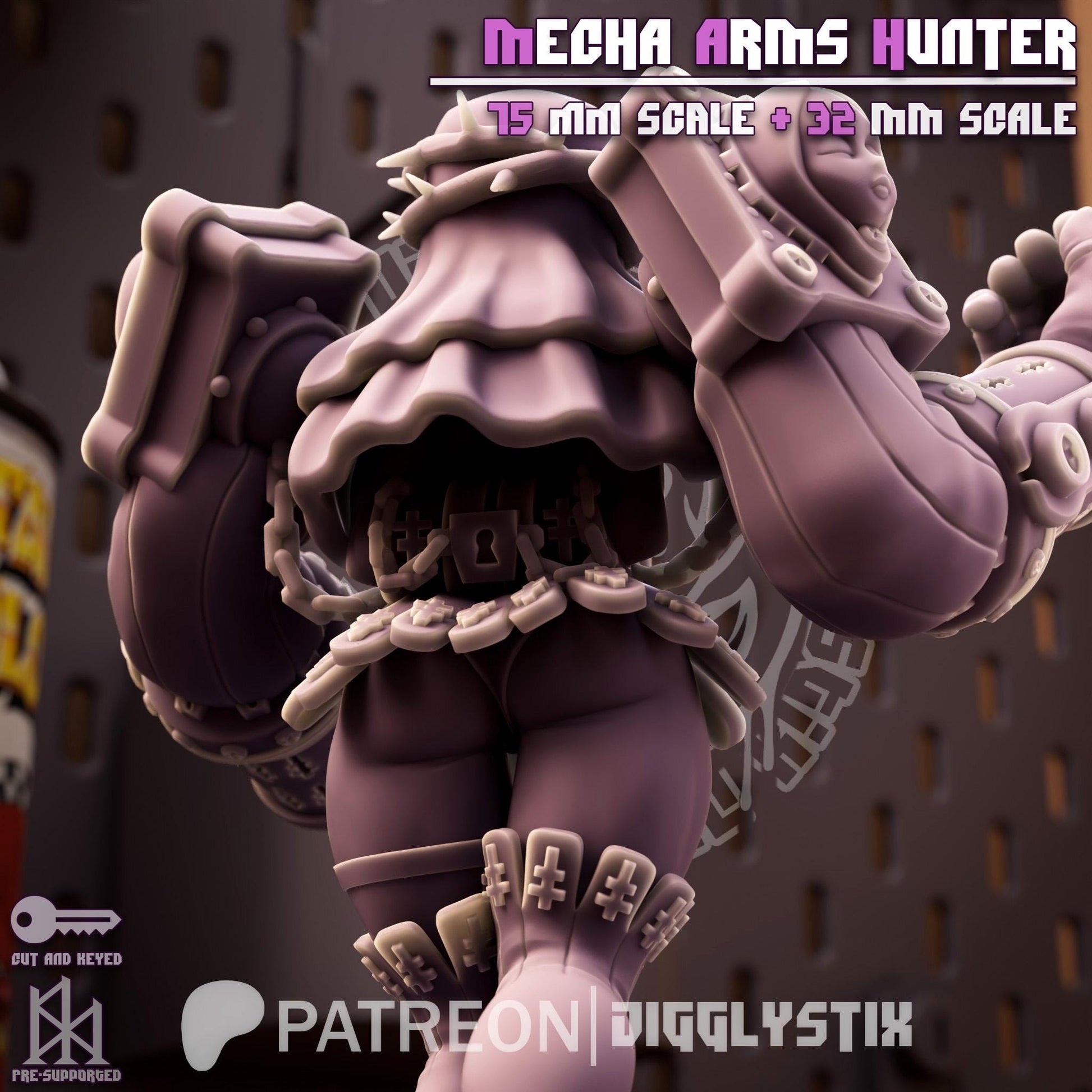Mecha Arms Vampire Hunter Pin Up Miniature | Jigglystix