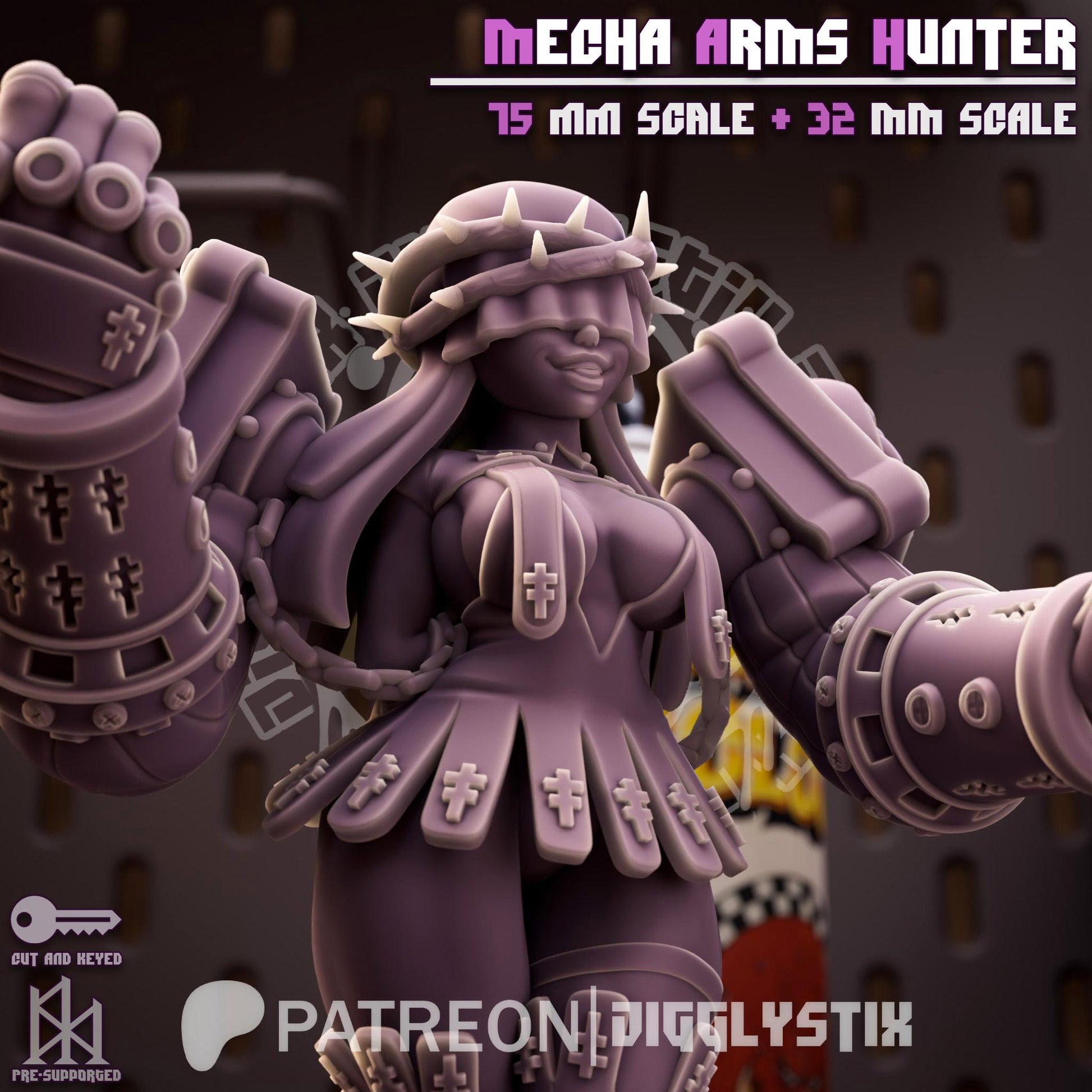 Mecha Arms Vampire Hunter Pin Up Miniature | Jigglystix