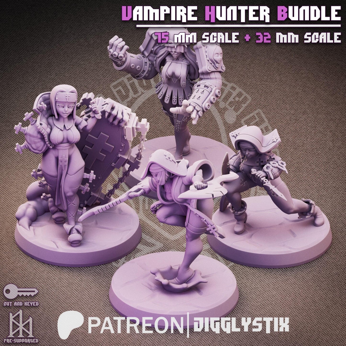 Vampire Hunter Pin Up Miniature Bundle | Jigglystix