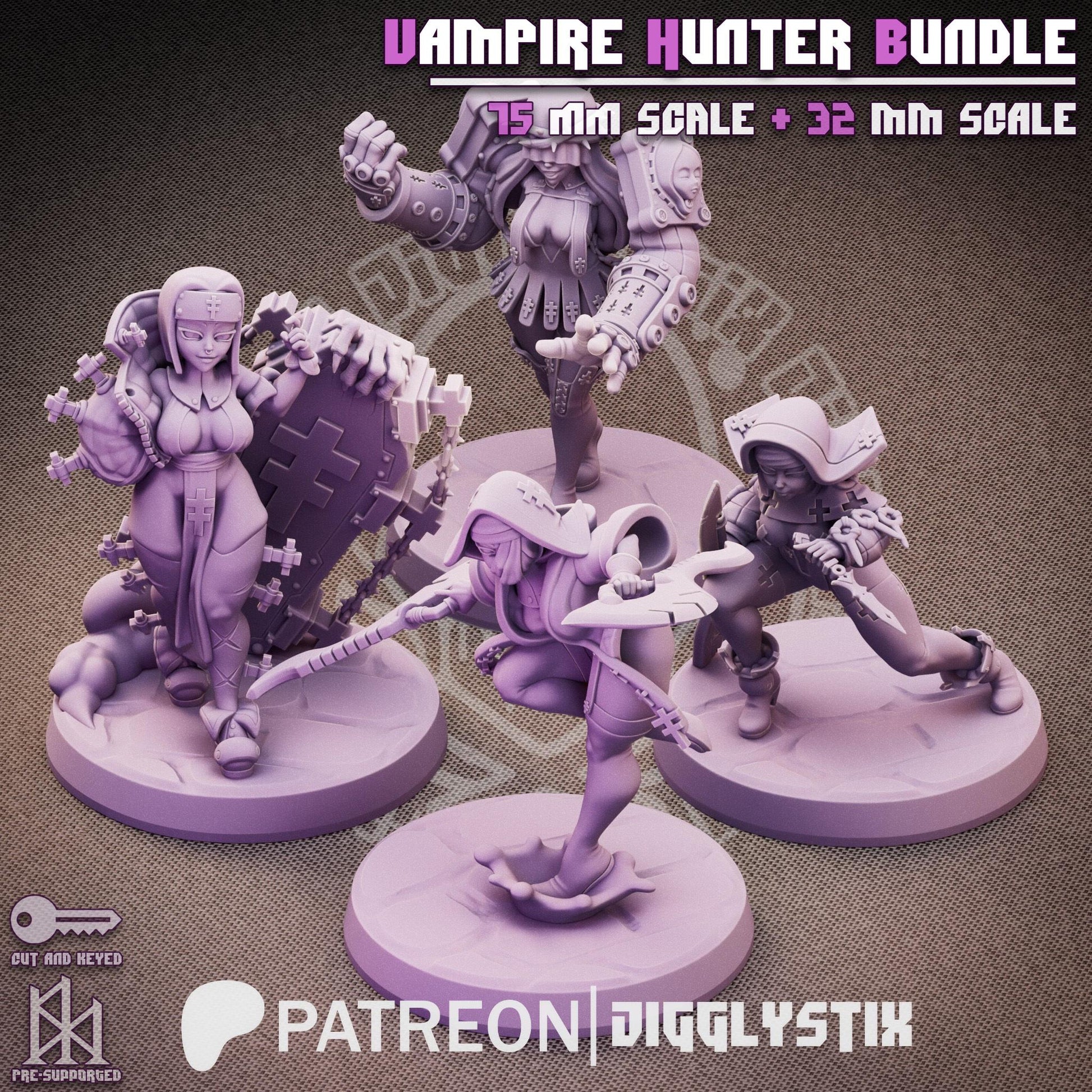 Vampire Hunter Pin Up Miniature Bundle | Jigglystix