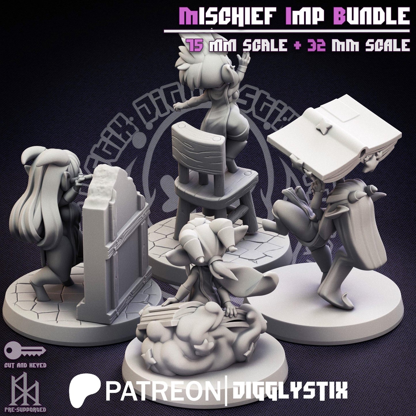 Mischief Imp Pin Up Miniature Bundle | Jigglystix