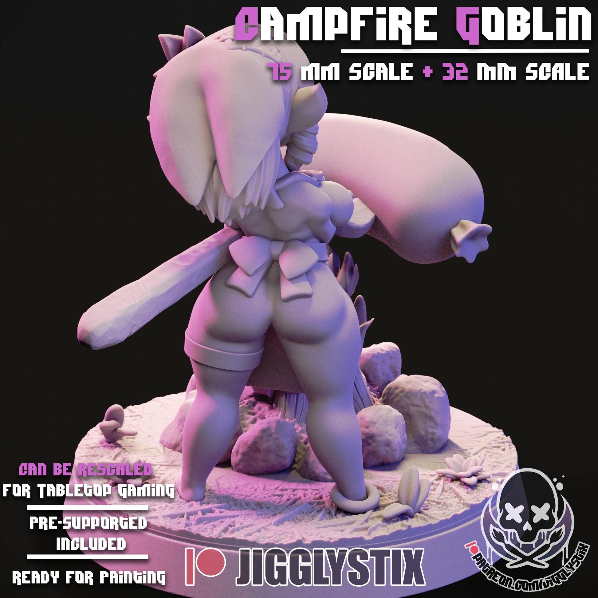 Campfire Goblin Girl Miniature | Jigglystix