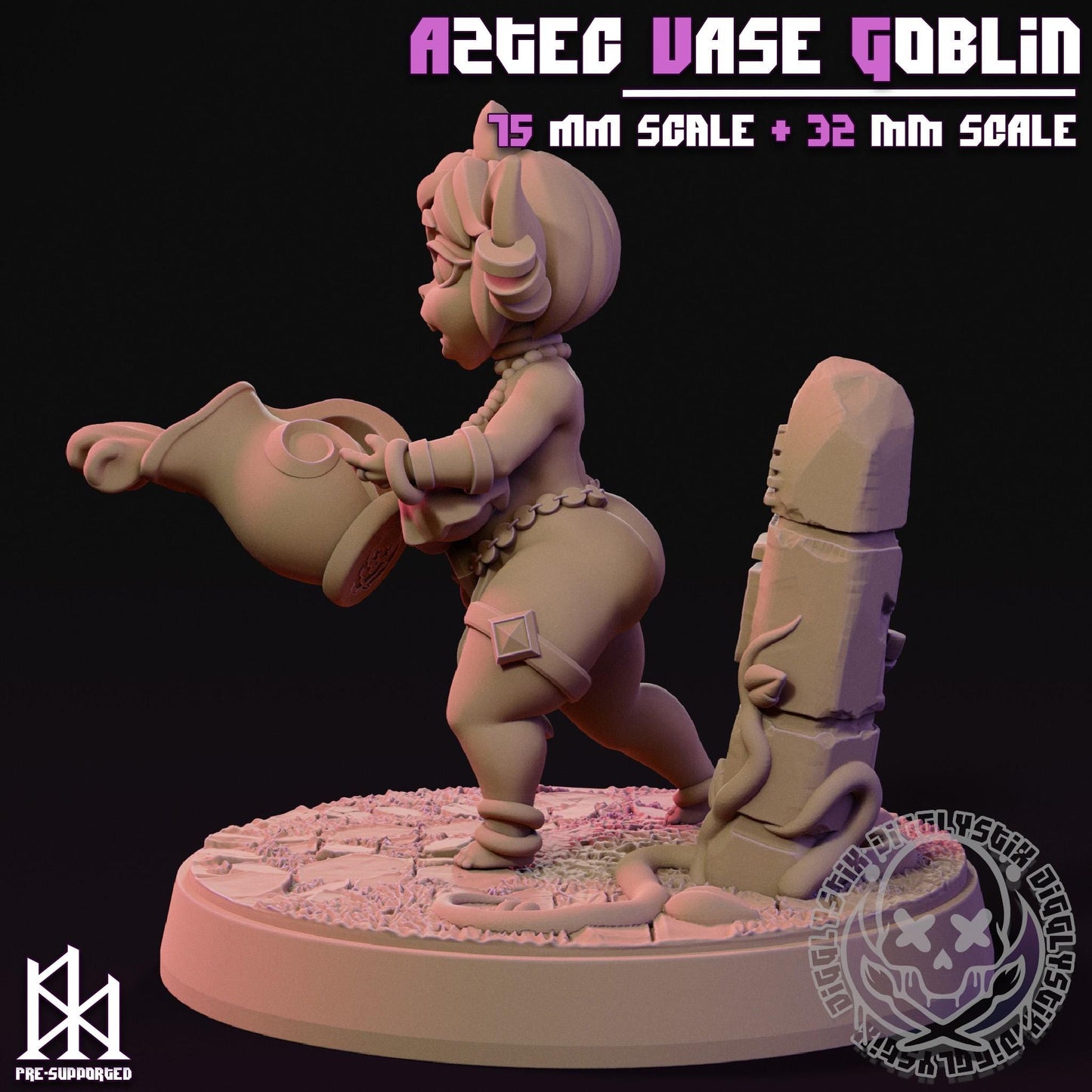 Aztec Vase Goblin Girl Miniature | Jigglystix