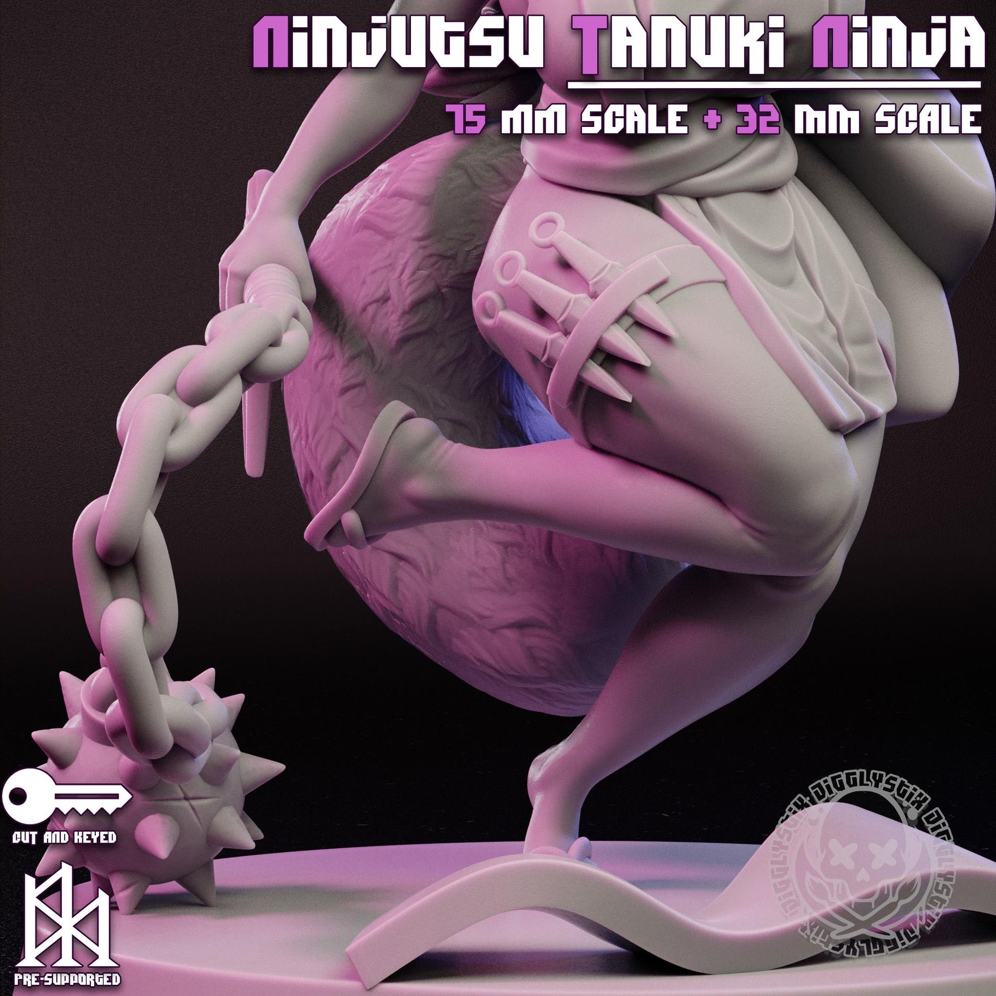 Ninjutsu Tanuki Ninja Miniature | Jigglystix