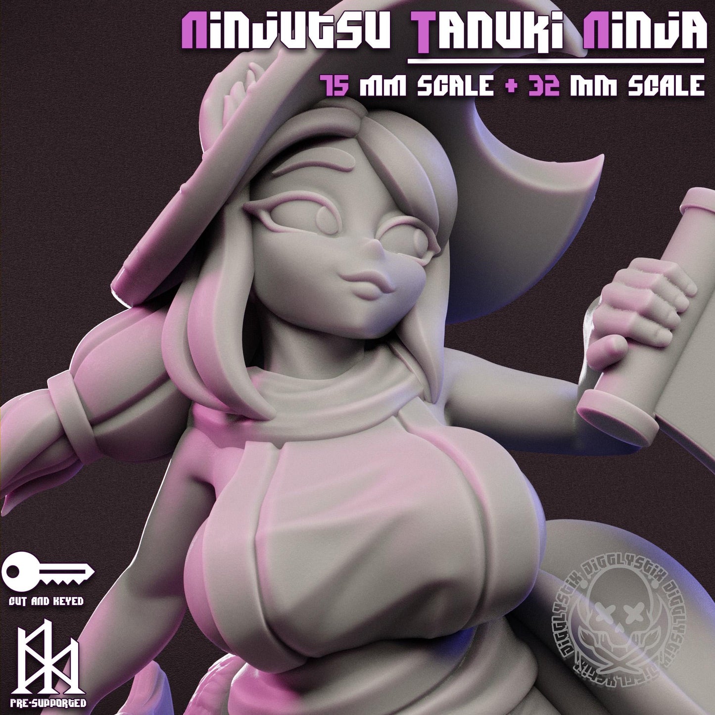 Ninjutsu Tanuki Ninja Miniature | Jigglystix