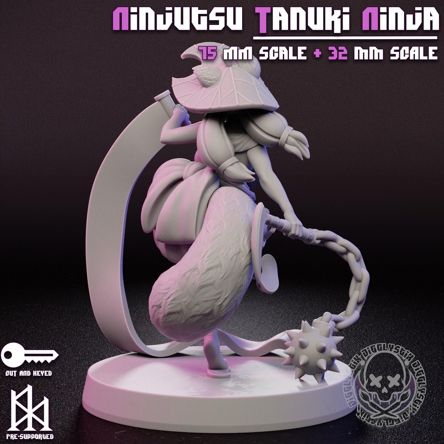 Ninjutsu Tanuki Ninja Miniature | Jigglystix