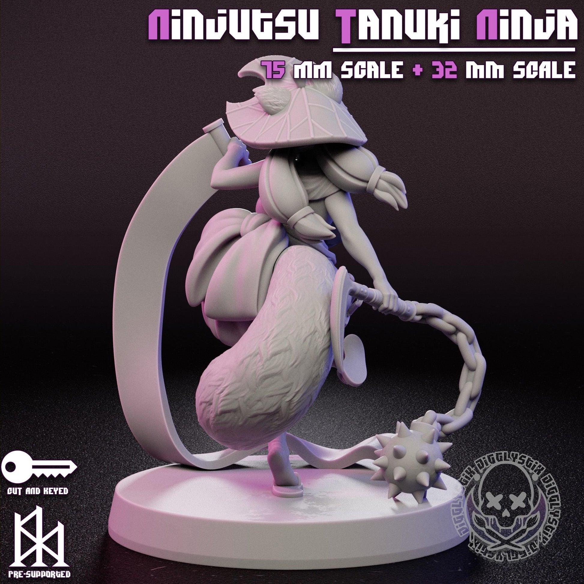 Ninjutsu Tanuki Ninja Miniature | Jigglystix