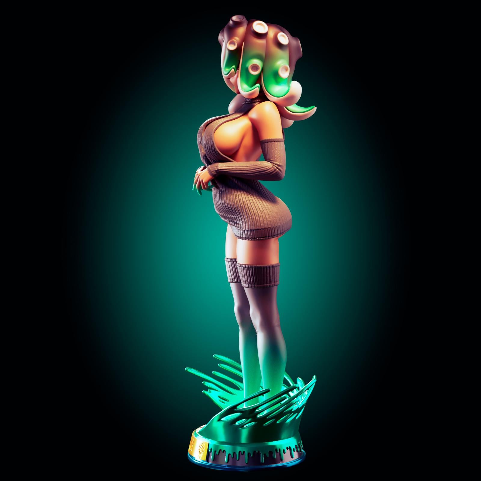 Octopus Girl Pin Up Model Kit | 3D Resin Print Figurine | Officer Rhu