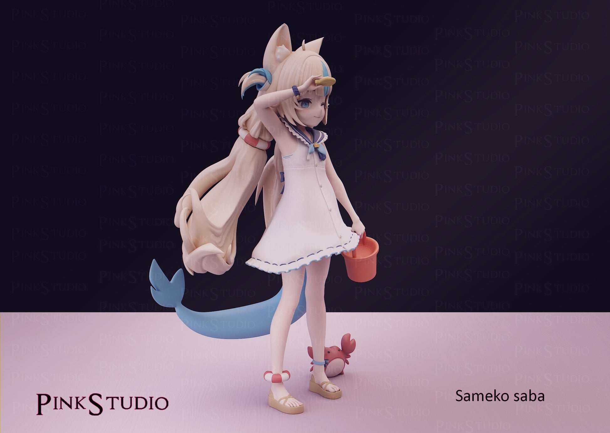 Sameko Saba Inspired Model Kit | 3D Resin Print Figurine | Pink Studio