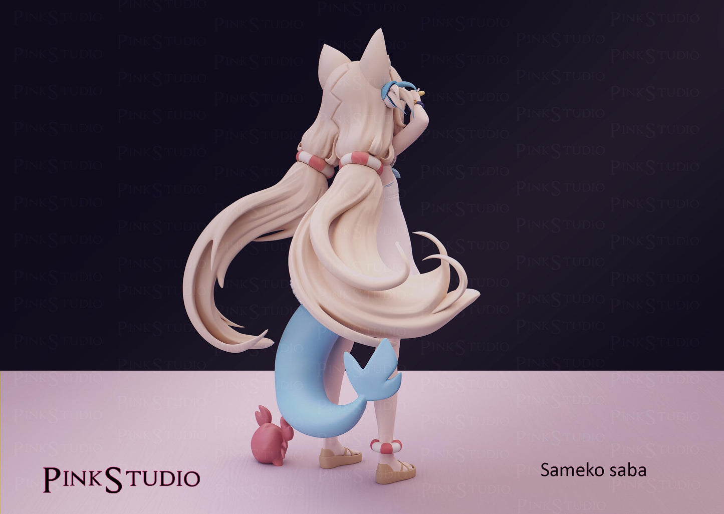 Sameko Saba Inspired Model Kit | 3D Resin Print Figurine | Pink Studio