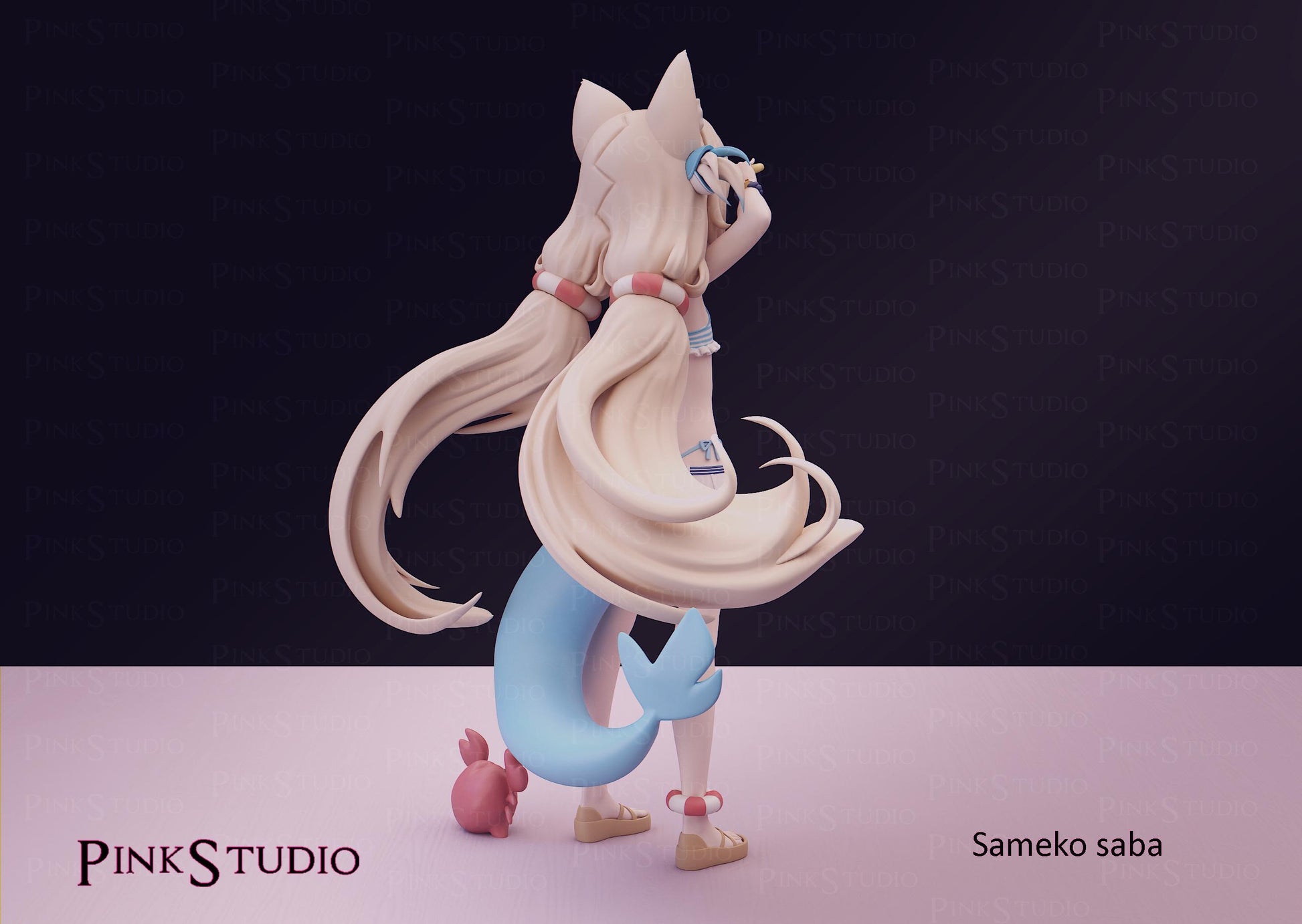 Sameko Saba Inspired Model Kit | 3D Resin Print Figurine | Pink Studio