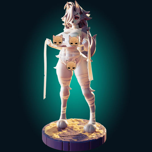 Wolf Mummy Girl Model Kit | 3D Resin Print Figurine | Officer Rhu