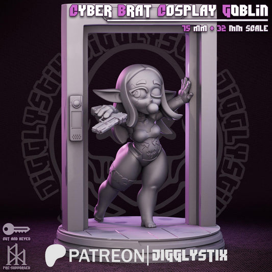 Cyber Girl Cosplay Goblin | Pin Up Miniature | Jigglystix