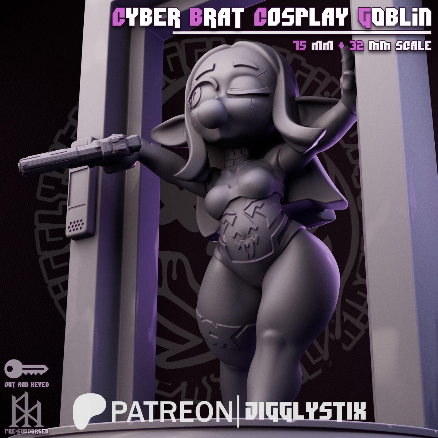 Cyber Girl Cosplay Goblin | Pin Up Miniature | Jigglystix