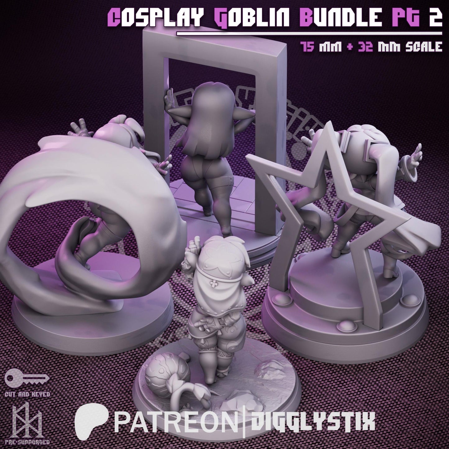 Cosplay Goblin Bundle | Pin Up Miniatures | Jigglystix