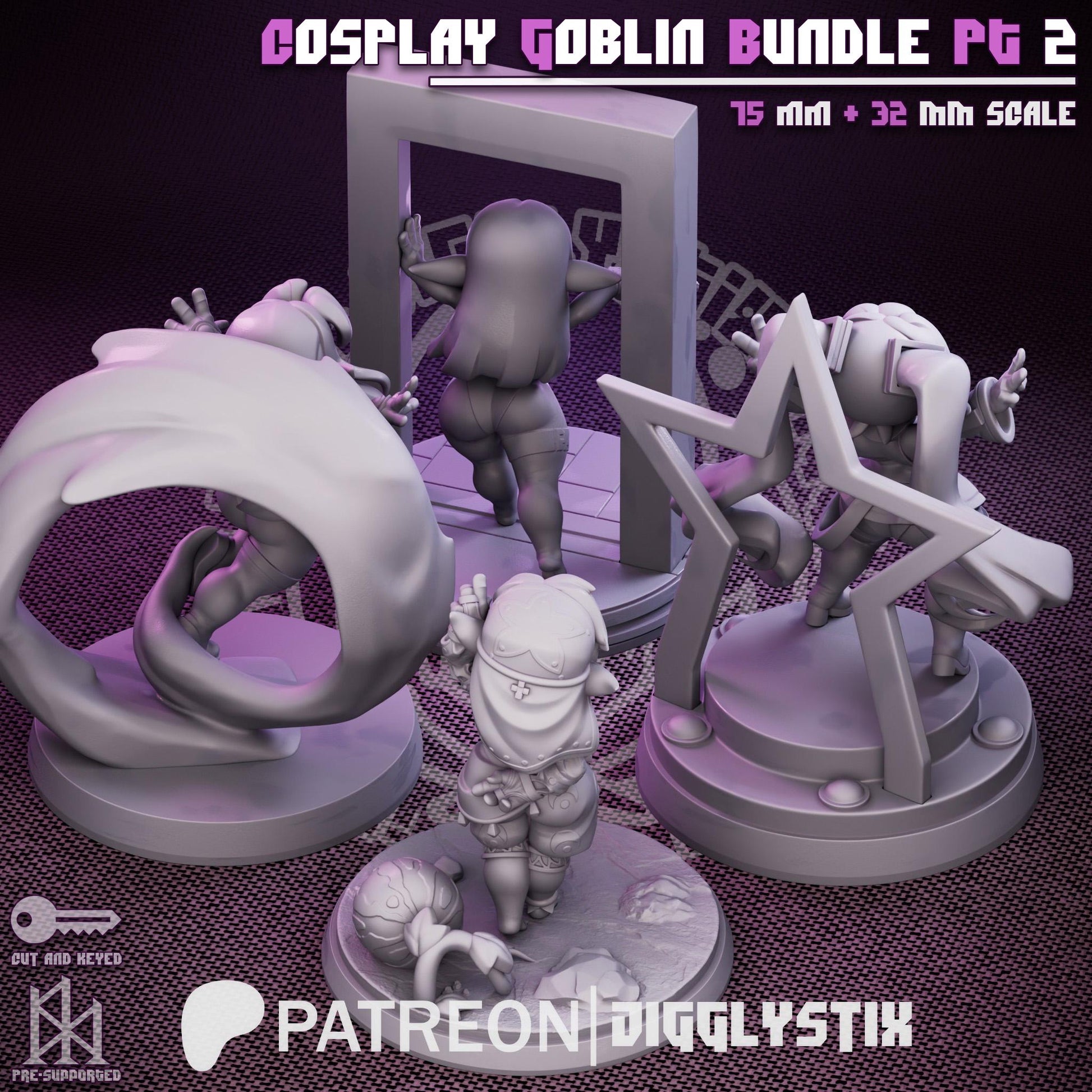 Cosplay Goblin Bundle | Pin Up Miniatures | Jigglystix