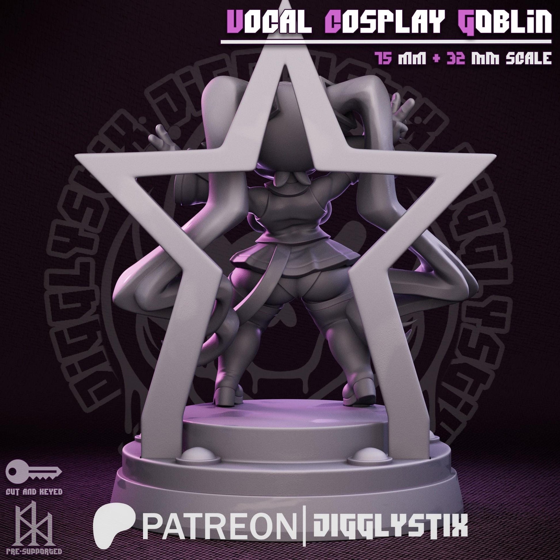 Vocaloid Goblin Girl | Pin Up Miniature | Jigglystix