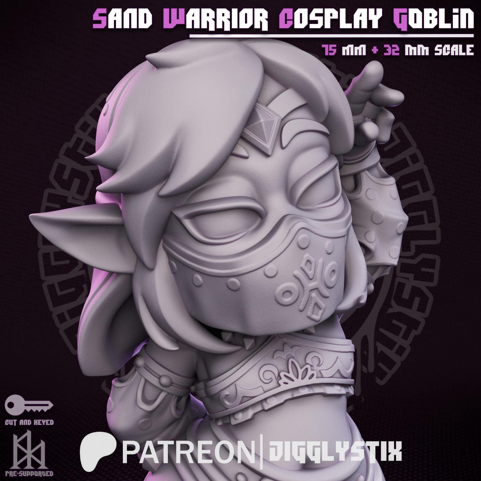 Sand Warrior Goblin | Pin Up Figurine | Jigglystix