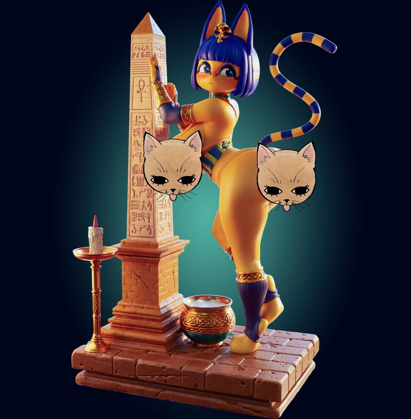Egyptian Cat Girl Model Kit | 3D Resin Print Figurine | Officer Rhu