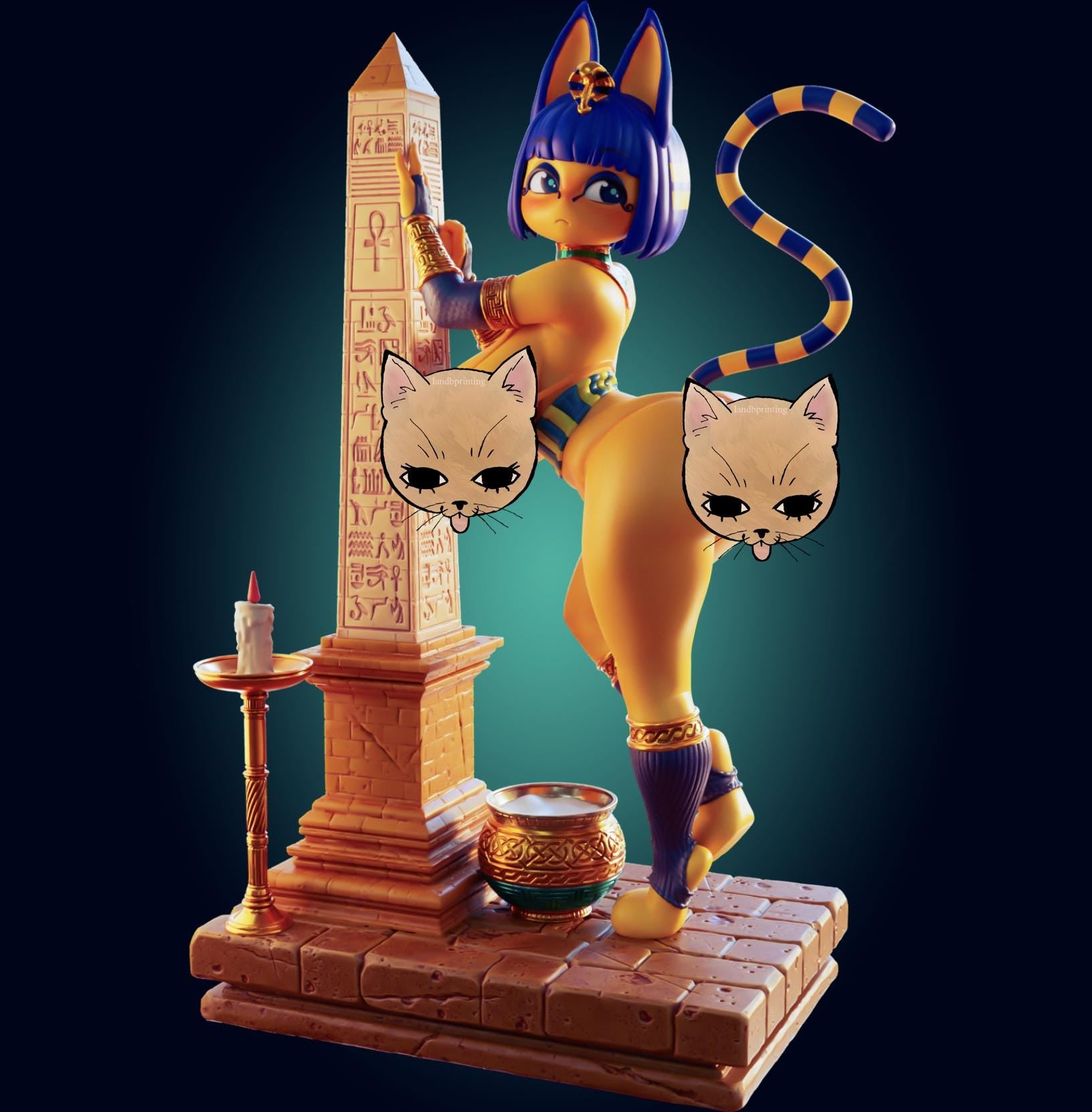 Egyptian Cat Girl Model Kit | 3D Resin Print Figurine | Officer Rhu