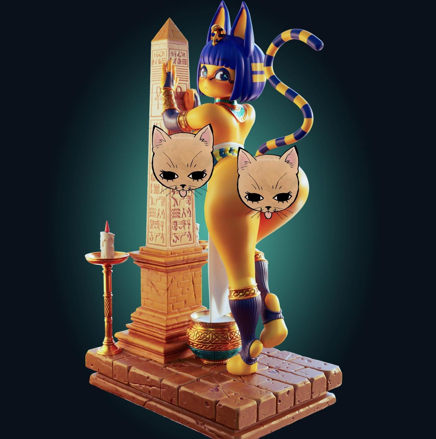 Egyptian Cat Girl Model Kit | 3D Resin Print Figurine | Officer Rhu