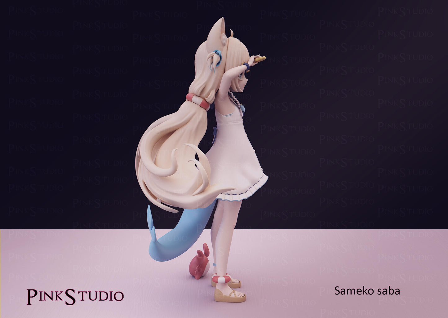 Sameko Saba Inspired Model Kit | 3D Resin Print Figurine | Pink Studio