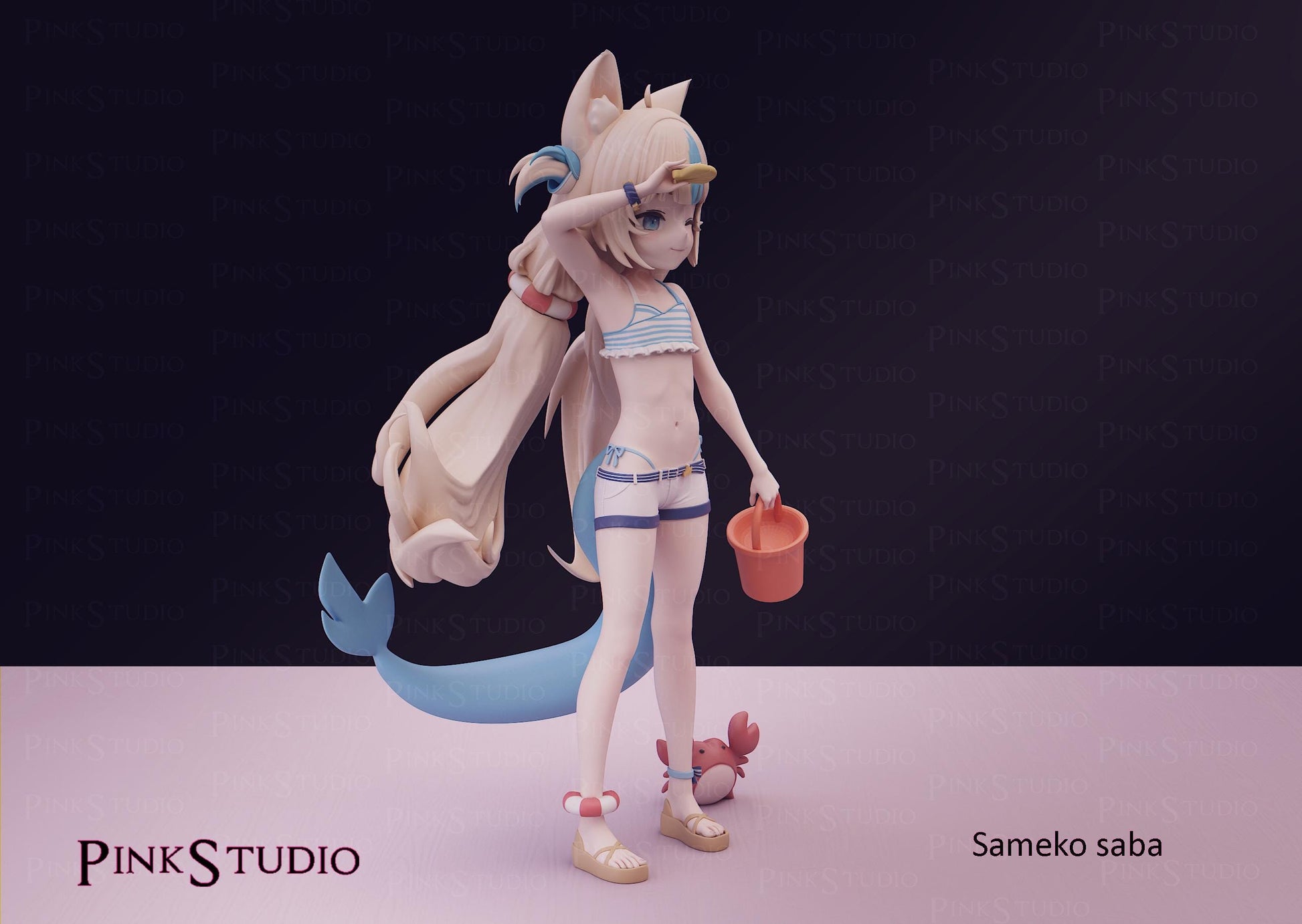 Sameko Saba Inspired Model Kit | 3D Resin Print Figurine | Pink Studio