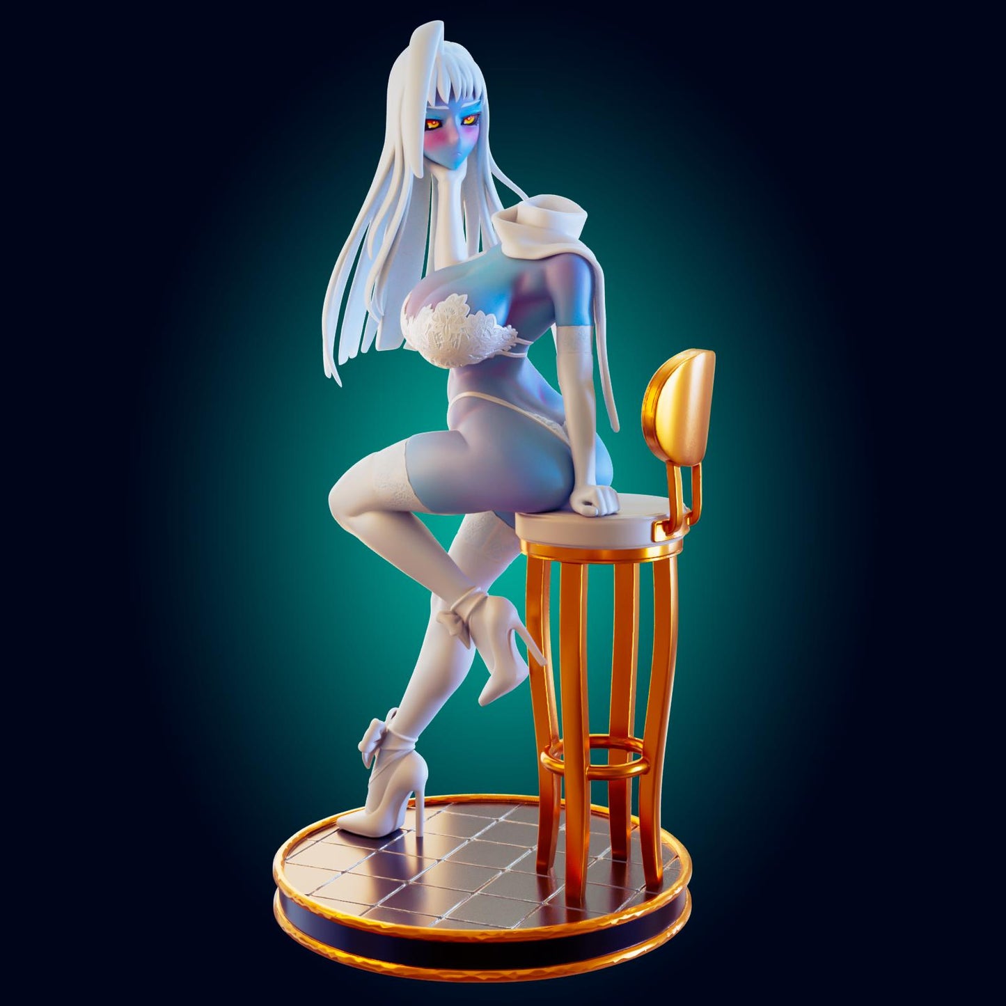 Reaper Girl Model Kit | 3D Resin Print Figurine | Officer Rhu