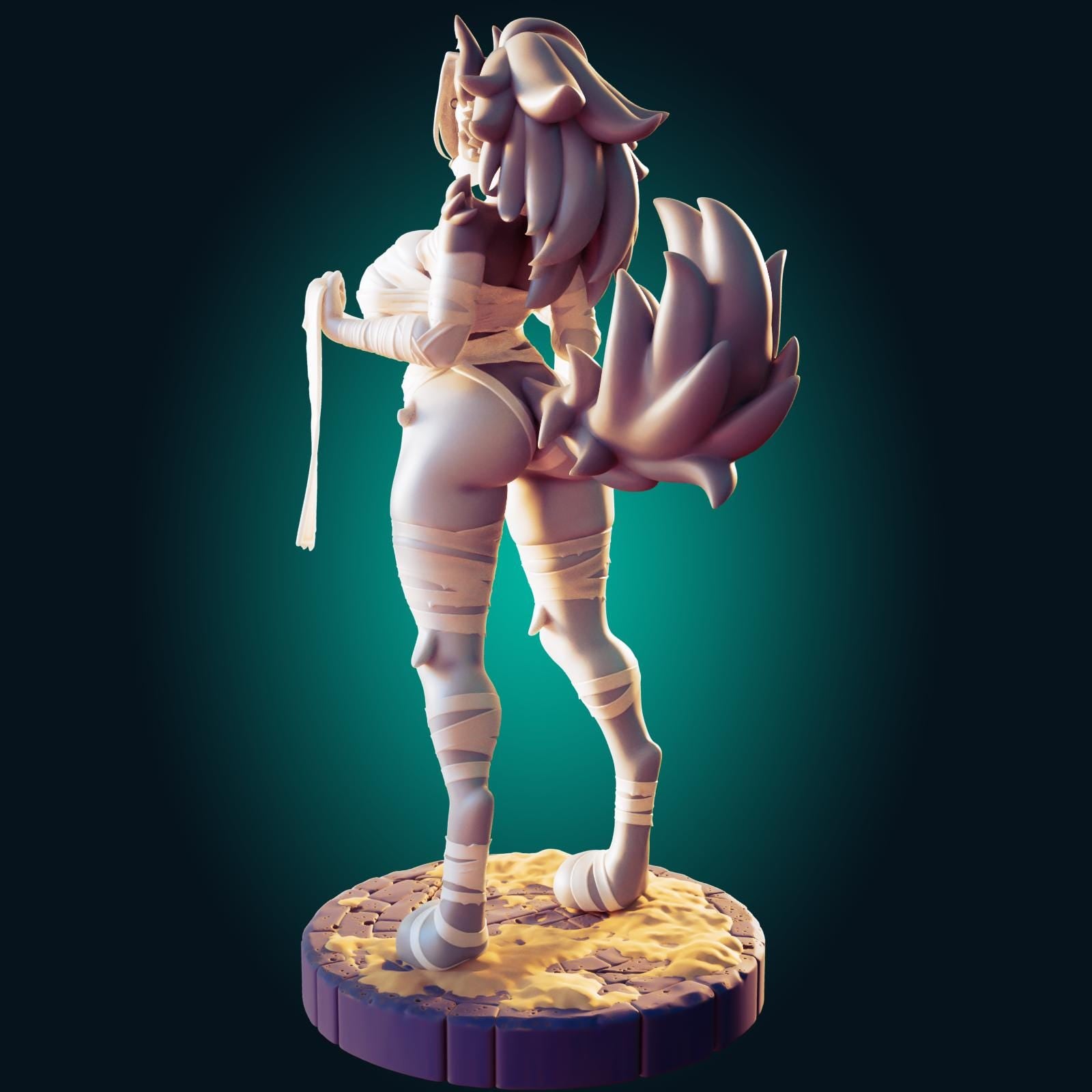 Wolf Mummy Girl Model Kit | 3D Resin Print Figurine | Officer Rhu