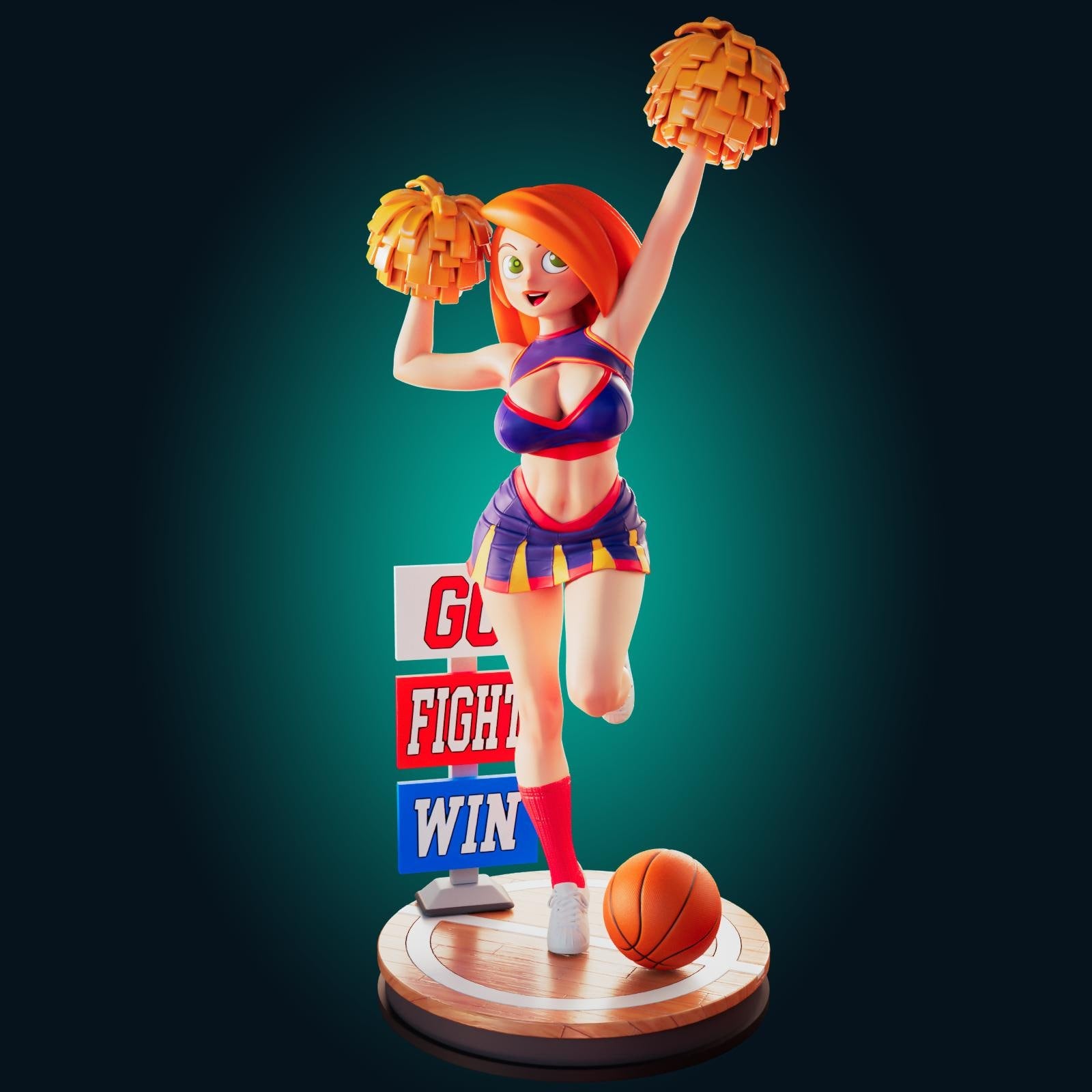 Cheerleader Model Kit | 3D Resin Print Figurine | Officer Rhu