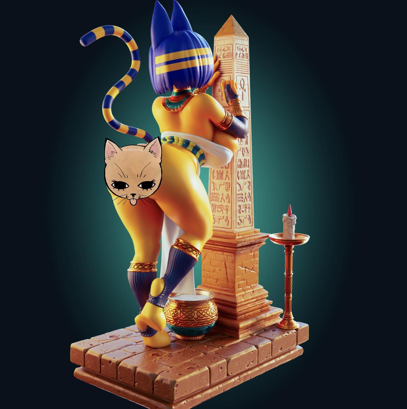 Egyptian Cat Girl Model Kit | 3D Resin Print Figurine | Officer Rhu