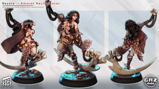 Amazon Necromancer | Pin Up Miniature | Gaz Minis