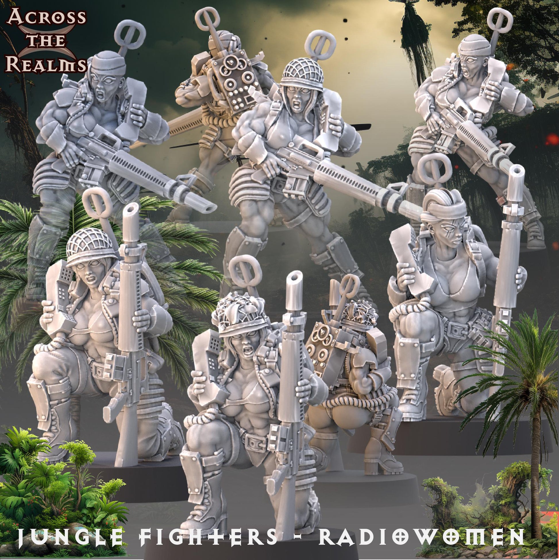 Jungle Fighter Babe Miniatures | Across the Realms