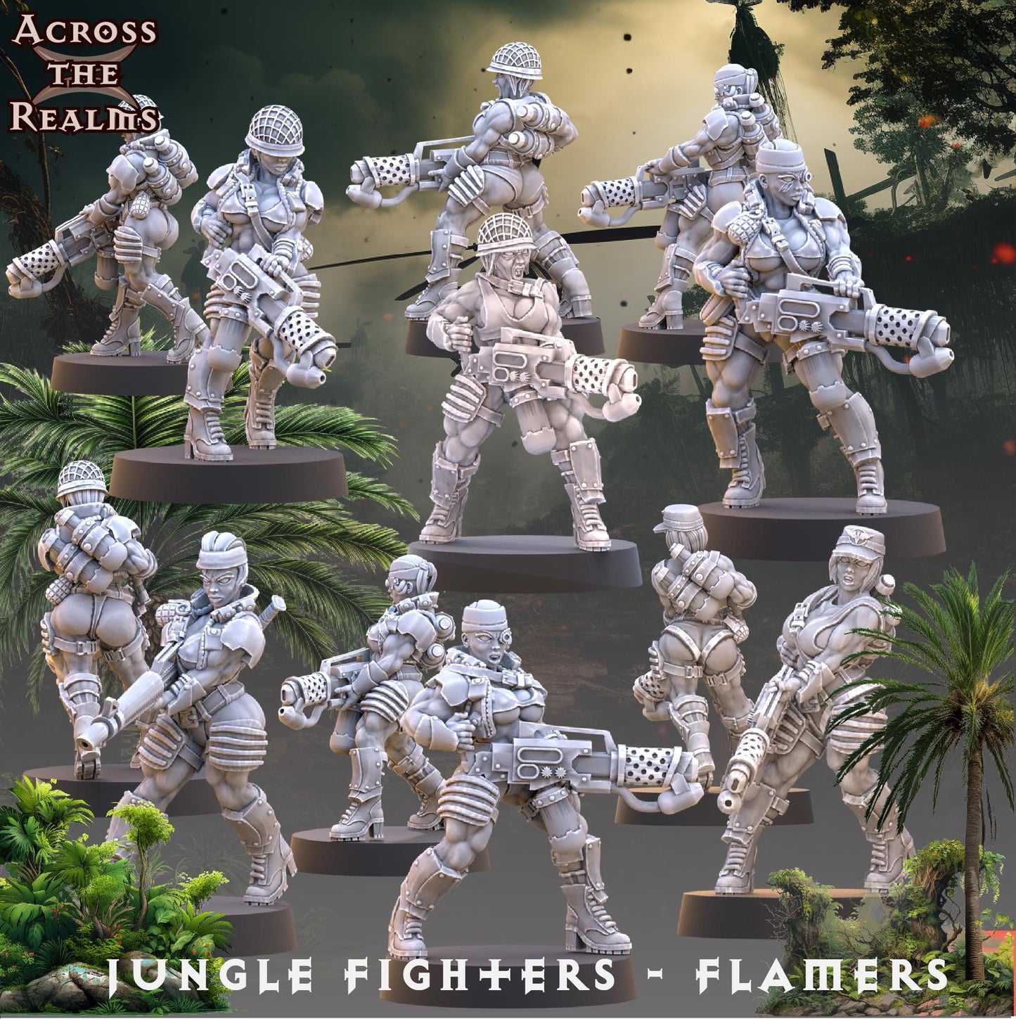 Jungle Fighter Babe Miniatures | Across the Realms
