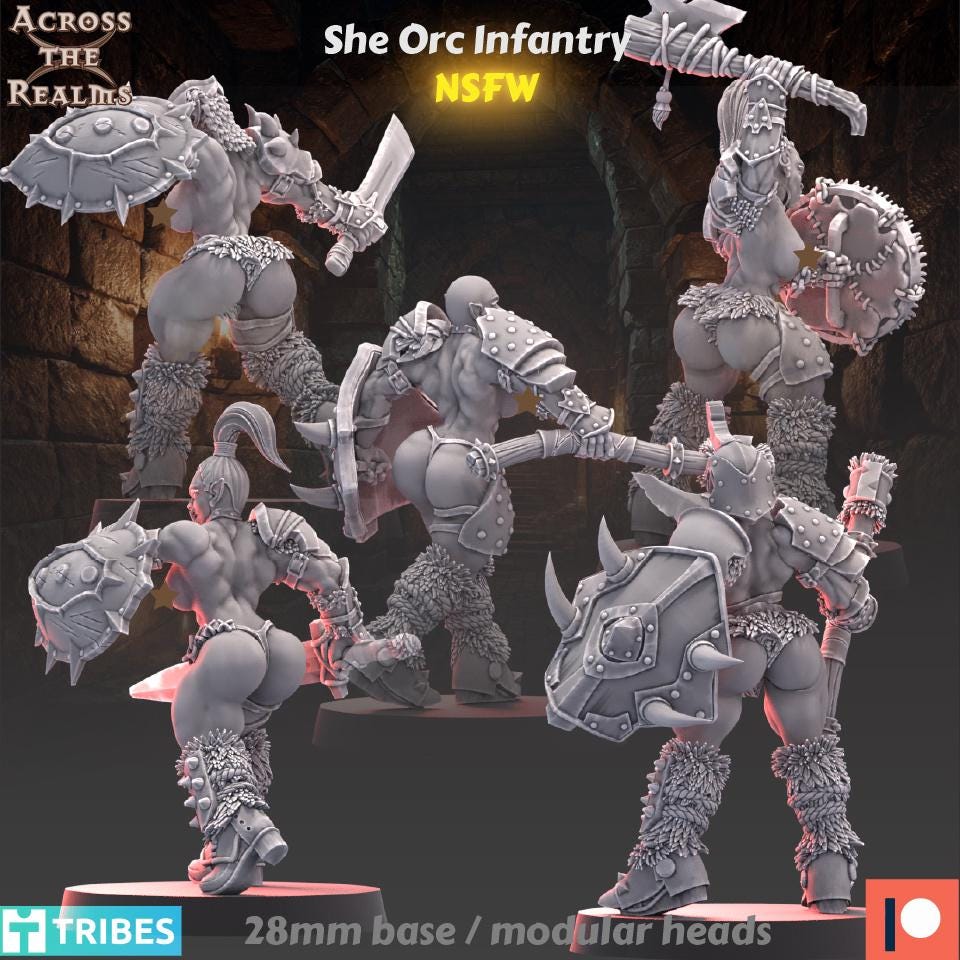 She Orc Infantry Miniatures | Across the Realms