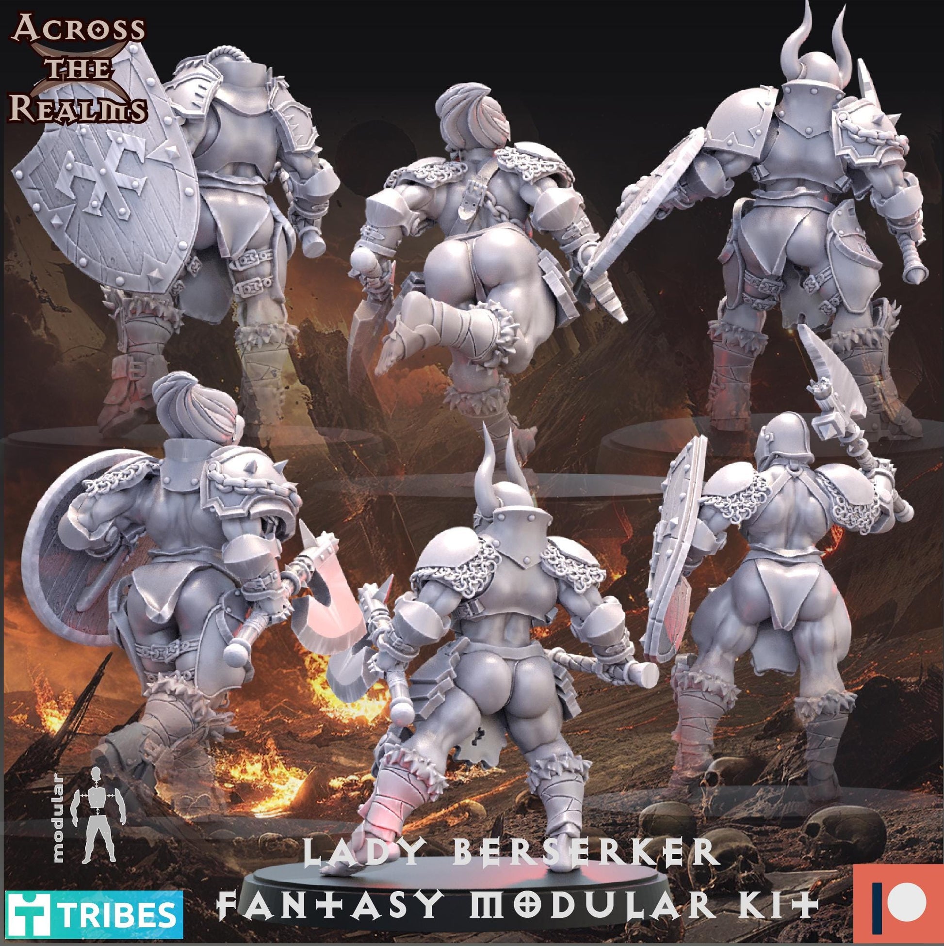 Lady Berserker Fantasy Modular Kit | Across the Realms