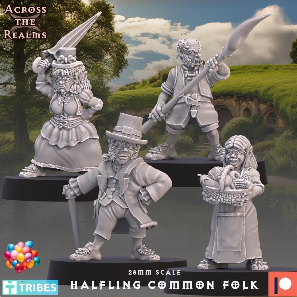 Halfling Common Folk Miniatures | Across the Realms