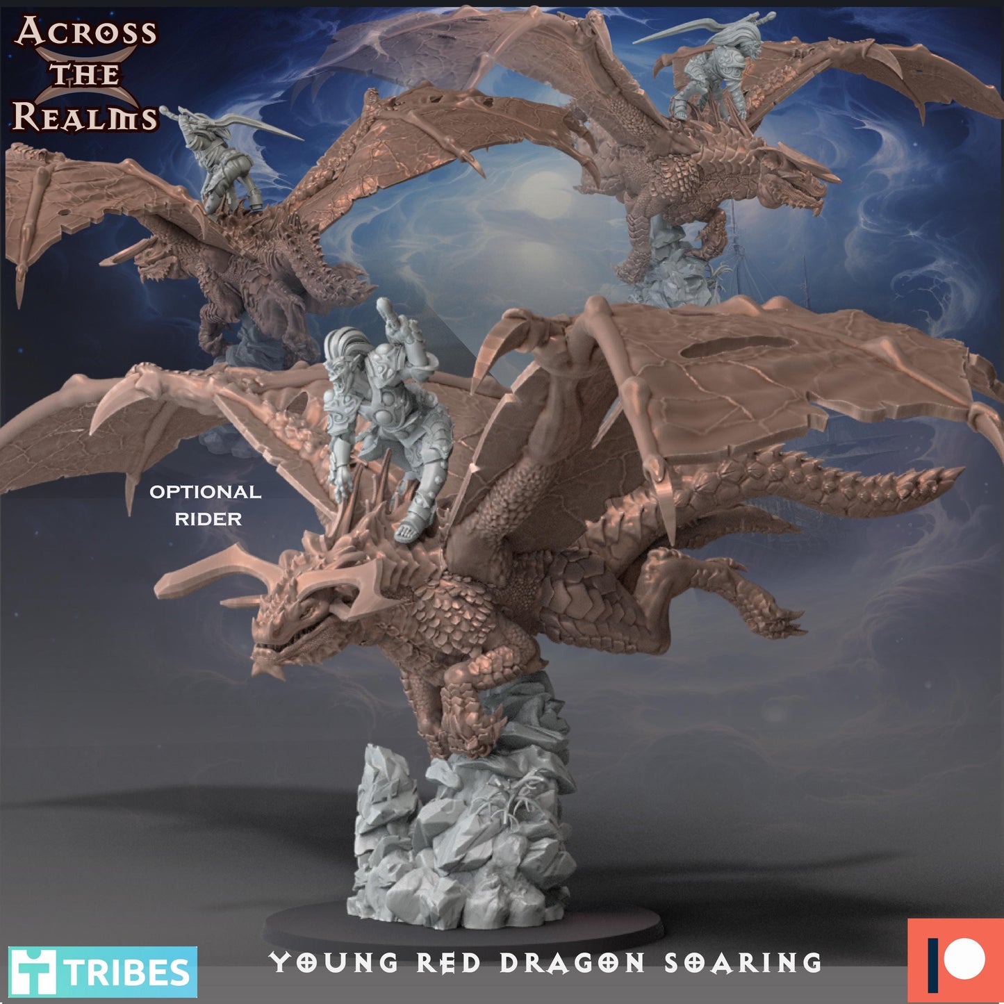 Young Red Dragon Miniature | 32mm Scale | Across the Realms