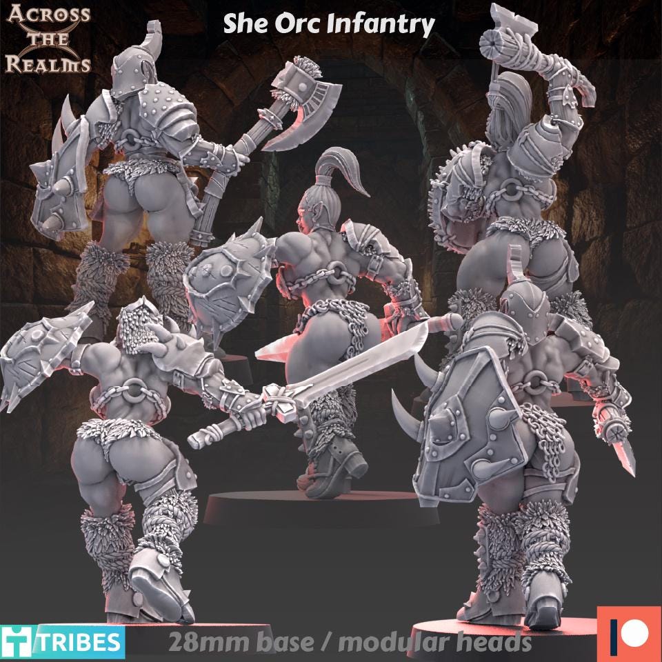 She Orc Infantry Miniatures | Across the Realms