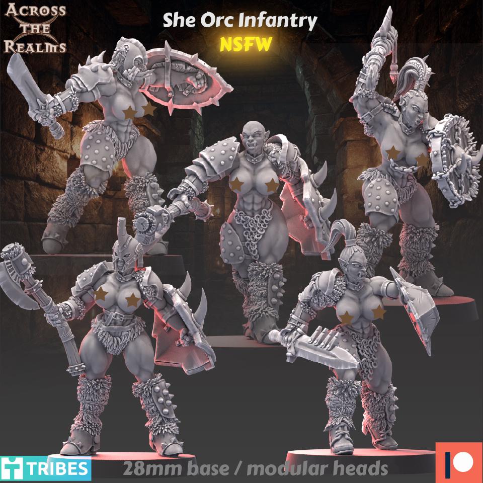 She Orc Infantry Miniatures | Across the Realms