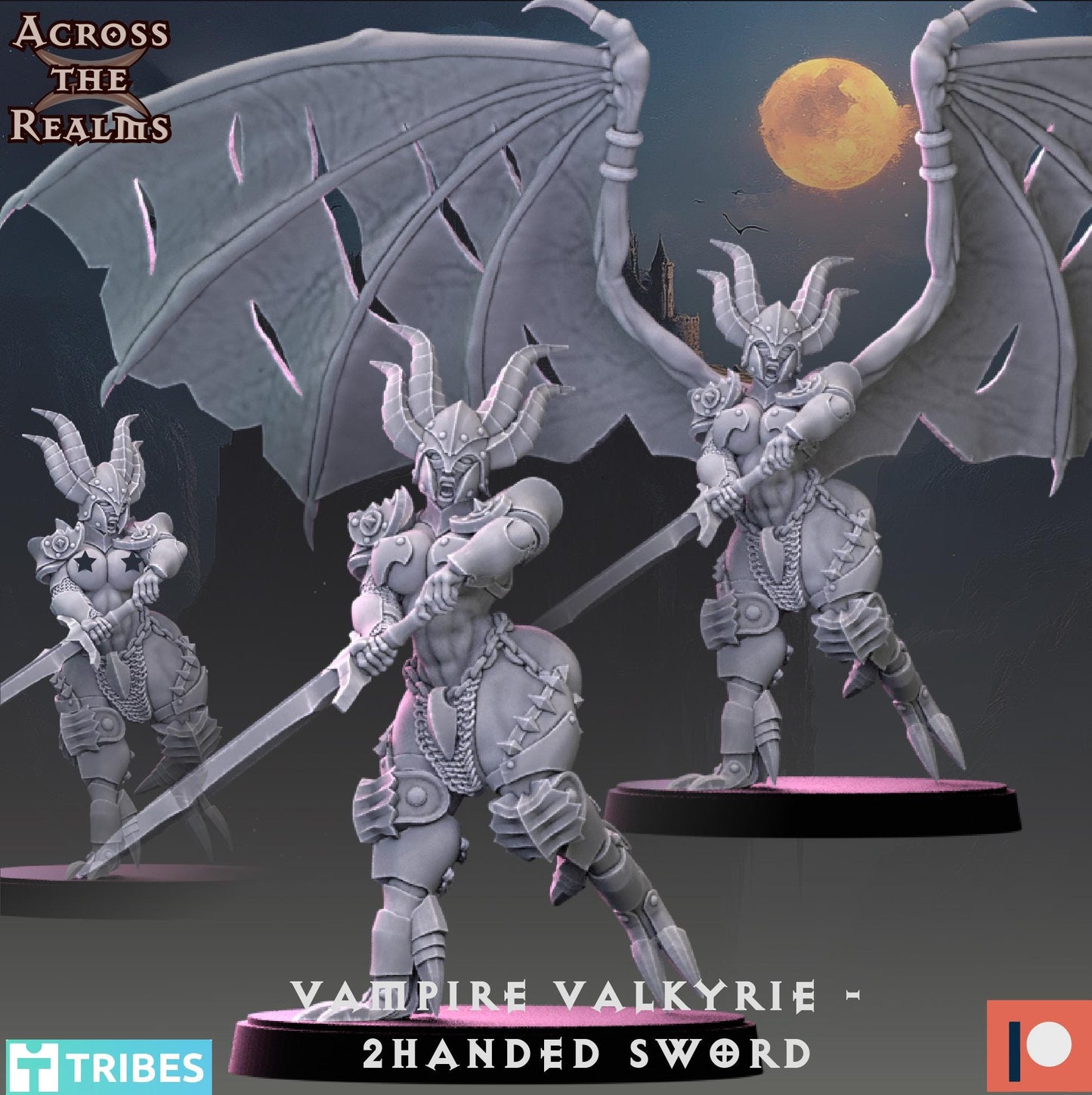 Vampire Valkyrie with Sword Miniature | Across the Realms