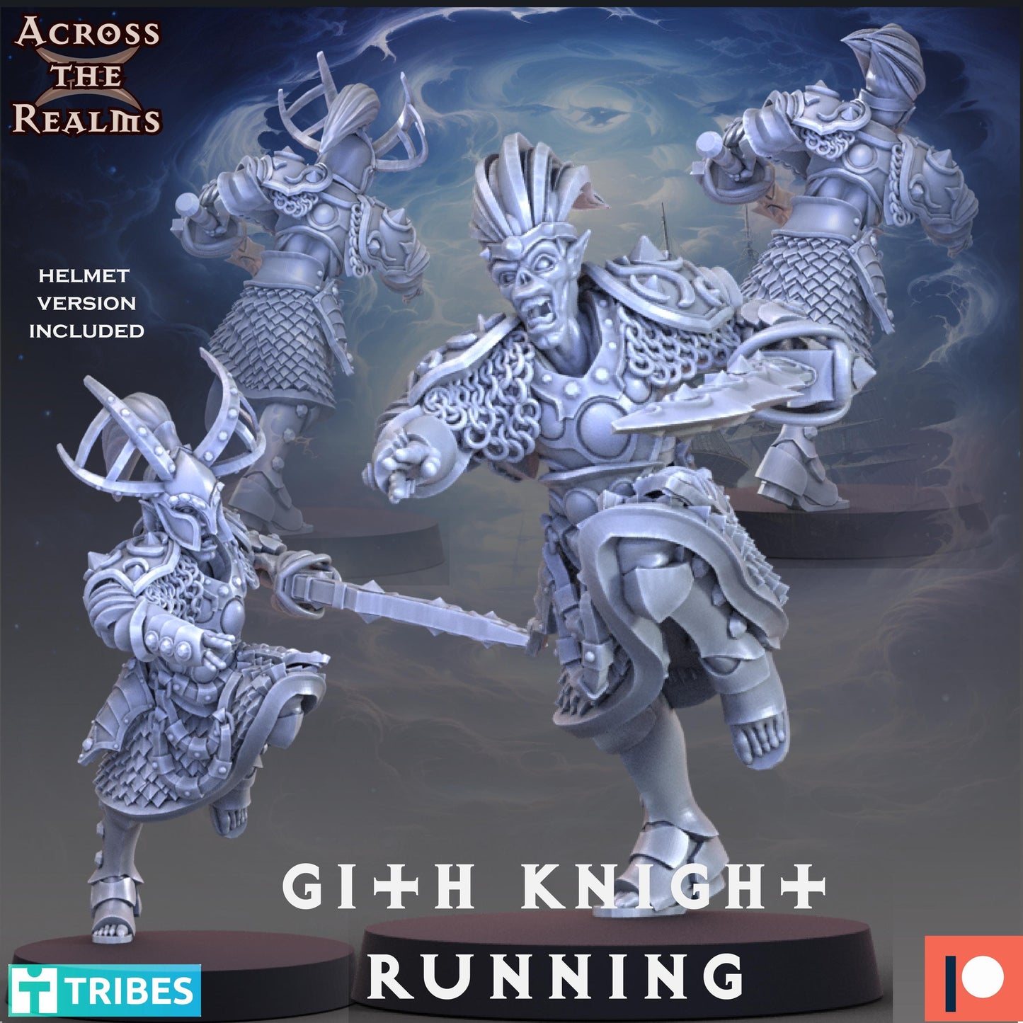 Humanoid Knight Running Miniature | Across the Realms