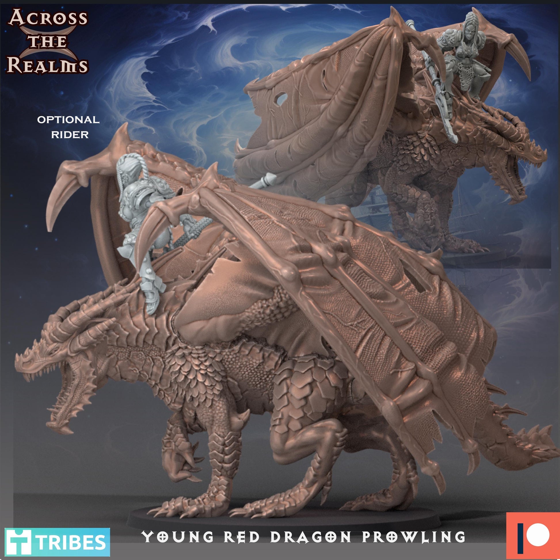 Young Red Dragon Miniature | 32mm Scale | Across the Realms