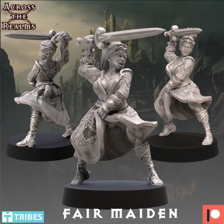 Saxon Warrior Woman Miniature | Across the Realms